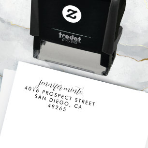 Return Address Modern Minimalist Handwritten Rubber Stamp