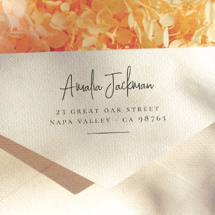 Return Address Modern Minimalist Script Name Self-inking Stamp