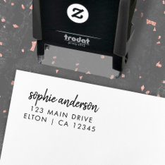 Return Address | Modern Minimalist Script Name Self-inking Stamp at Zazzle