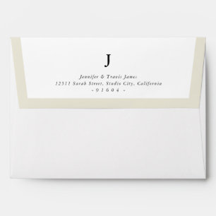 RETURN ADDRESS modern monogram ivory edge Envelope