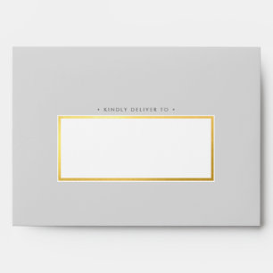 RETURN ADDRESS modern pale grey grey gold marble Envelope