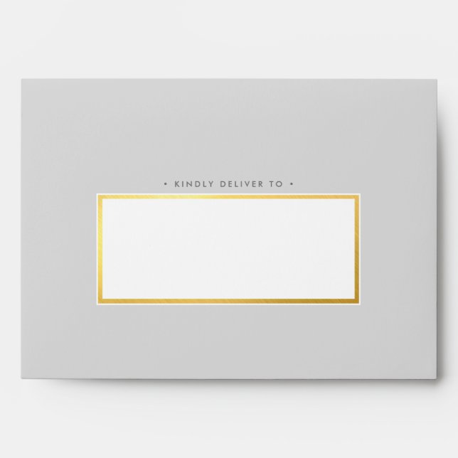 RETURN ADDRESS modern pale grey grey gold marble Envelope (Front)