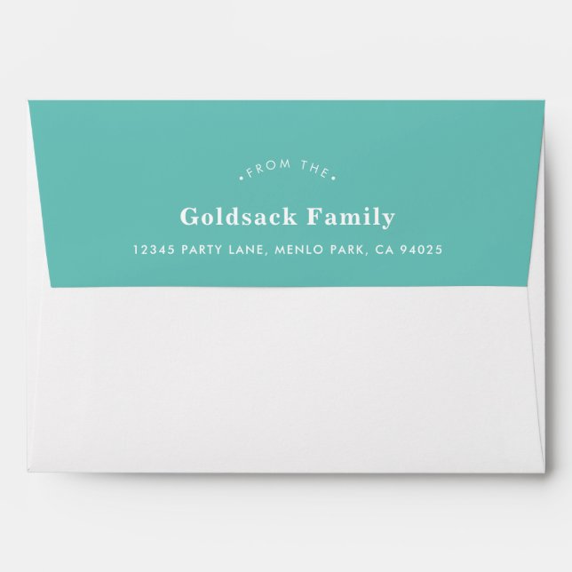 RETURN ADDRESS modern plain simple bold mint green Envelope (Back (Top Flap))