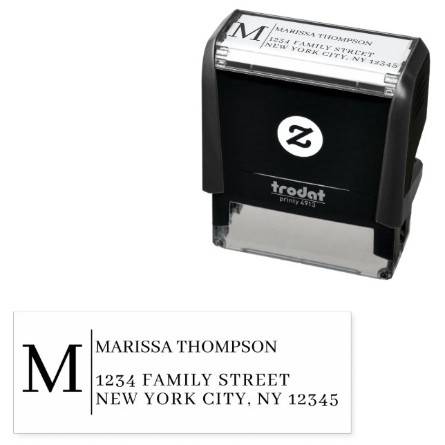 Return Address Modern Simple Monogrammed Self-inking Stamp (In Situ)
