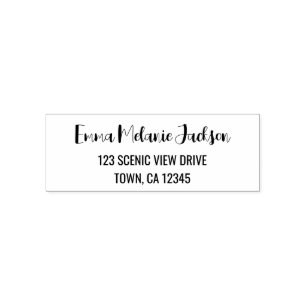 Return Address Modern Stylish Calligraphy Script Self-inking Stamp
