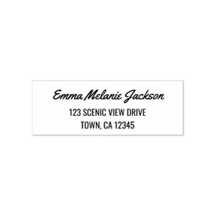 Return Address Modern Stylish Calligraphy Script Self-inking Stamp