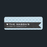 RETURN ADDRESS morrocan tile baby blue chalkboard<br><div class="desc">A modern, bold design with a super cute polka dot pattern. Setup as a template it is easy to customize with your own text - make it yours! Love the design but want to see it altered - different colour - a different product to complete your branding? No worries -...</div>
