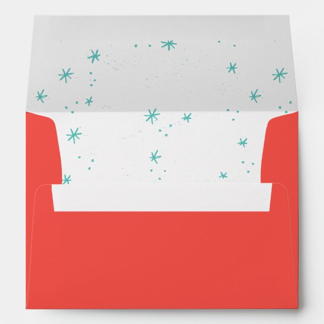 Return Address on Back Flap with Snowflake Lining Envelope (Back (Bottom))