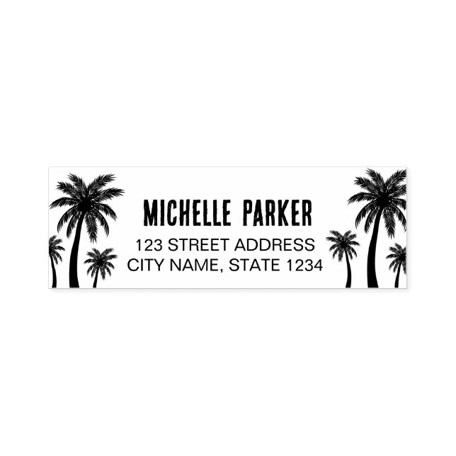 Return Address | Palm Trees  Personalized   Self-inking Stamp (Design)