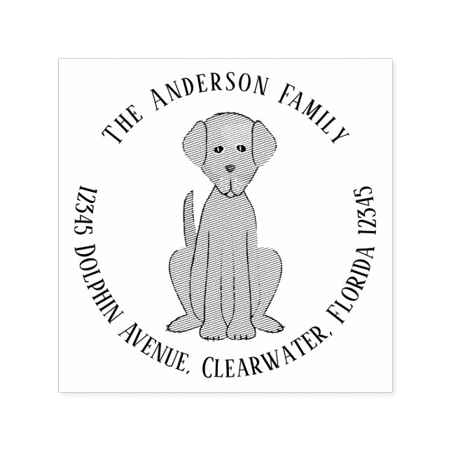 Return Address Pet Dog Whimsical Puppy Self-inking Stamp (Design)