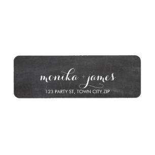 RETURN ADDRESS plain simple script type chalkboard