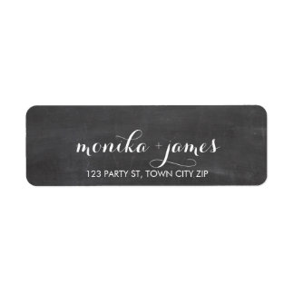 RETURN ADDRESS plain simple script type chalkboard