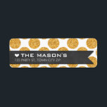 RETURN ADDRESS polka dot gold glitter chalkboard<br><div class="desc">[PLEASE NOTE - the glitter image is a printed picture] A modern, bold design with a super cute confetti pattern. Setup as a template it is easy to customize with your own text - make it yours! Love the design but want to see it altered - different colour - a...</div>