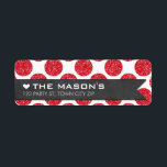 RETURN ADDRESS polka dot red glitter chalkboard<br><div class="desc">[PLEASE NOTE - the glitter image is a printed picture] A modern, bold design with a super cute confetti pattern. Setup as a template it is easy to customize with your own text - make it yours! Love the design but want to see it altered - different colour - a...</div>