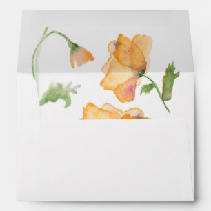 Return Address Poppy Flower Invitation Envelope