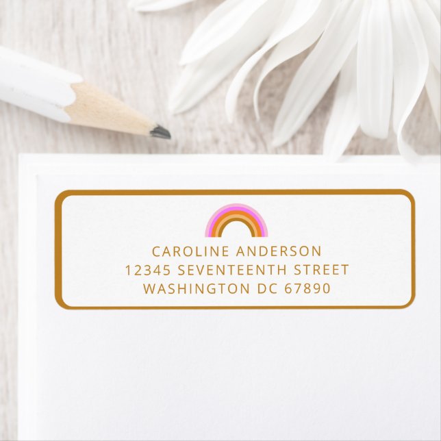 Return Address Rainbow Personalized Retro Boho  (Insitu)