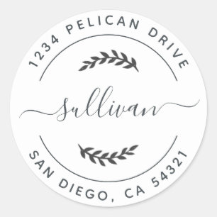 Return Address Round Sticker