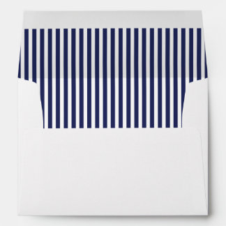 Return Address Royal Navy Blue Stripes Envelope