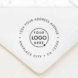 Return Address Rubber Stamp   Business Logo 2.5"