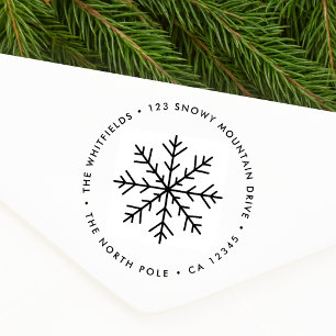 Return Address Rubber Stamp Christmas Snowflake