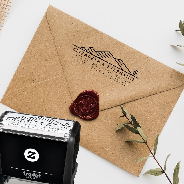 Return Address Scottsdale Desert Wedding Custom Self-inking Stamp (Creator Uploaded)