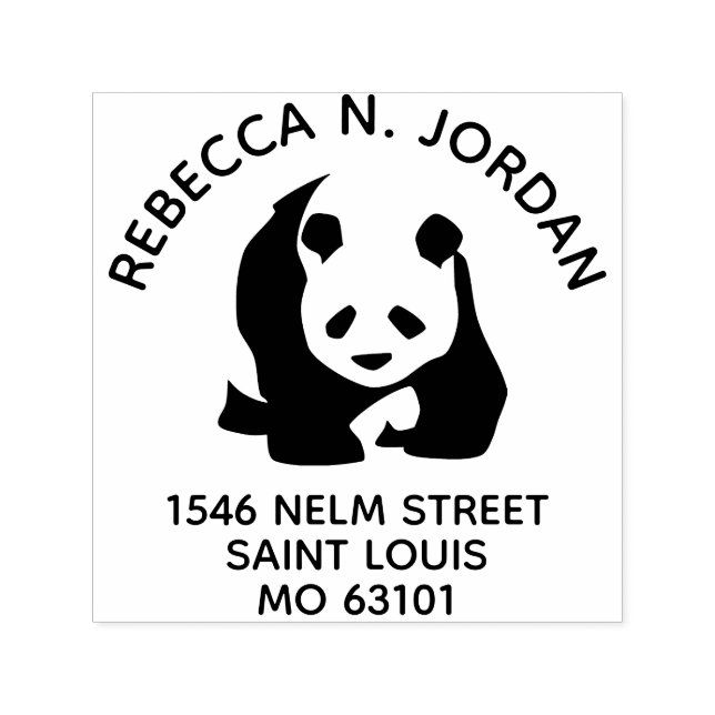 Return Address Self Inking Stamp For Panda Lovers (Design)