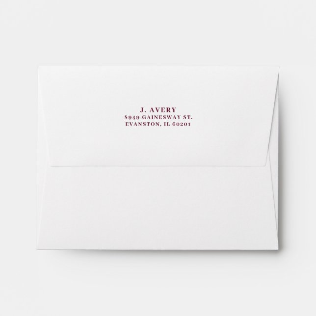 Return Address Simple Classic Burgundy Envelope (Back (Top Flap))