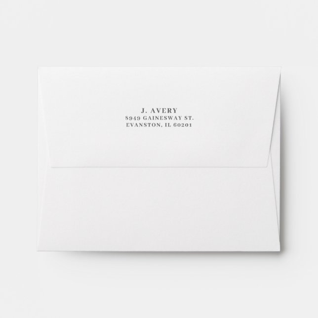 Return Address Simple Classic Dark Gray  Envelope (Back (Top Flap))