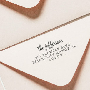 Return Address Simple Custom Script Name Rubber Stamp