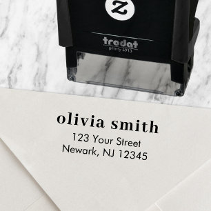 Return Address Simple Minimal Name Self-inking Stamp