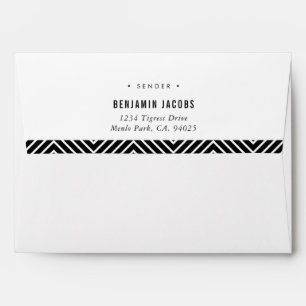 RETURN ADDRESS simple modern bold geometric black Envelope