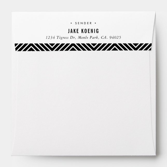 RETURN ADDRESS simple modern bold geometric red Envelope (Back (Top Flap))