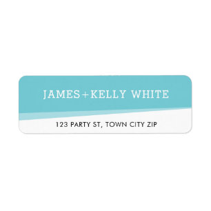 RETURN ADDRESS simple modern turquoise blue