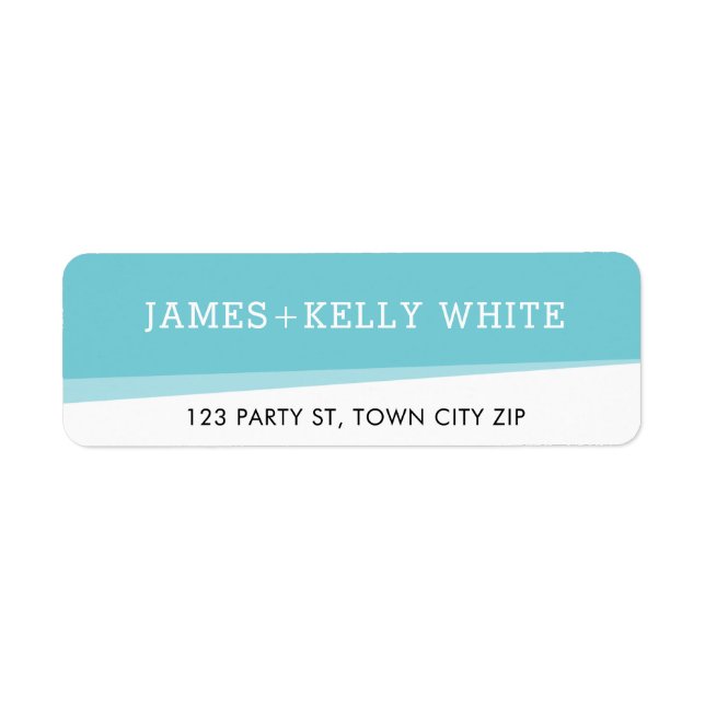 RETURN ADDRESS simple modern turquoise blue (Front)