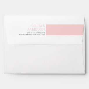 RETURN ADDRESS simple modern type blush pink Envelope