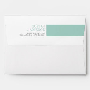 RETURN ADDRESS simple modern type pastel grey mint Envelope