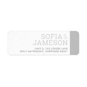 RETURN ADDRESS simple modern type pastel soft grey