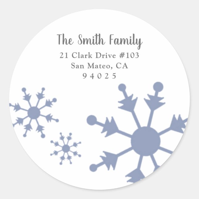 Return Address Snowflake Labels (Front)