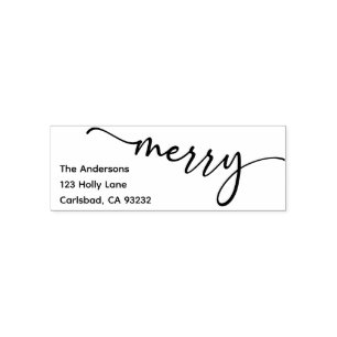 Return Address Stamp Modern Trendy Script