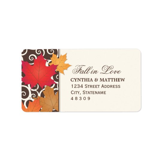 Return Address Sticker | Autumn Fall in Love Theme
