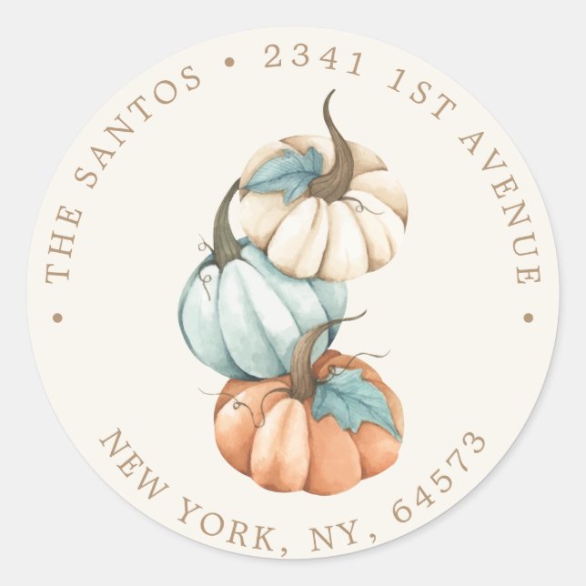 Return Address Sticker – Rustic Autumn Fall (Front)