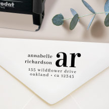 Return Address Vintage Monogram Retro Typography