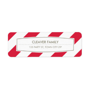 RETURN ADDRESS wide stripe pattern bright red