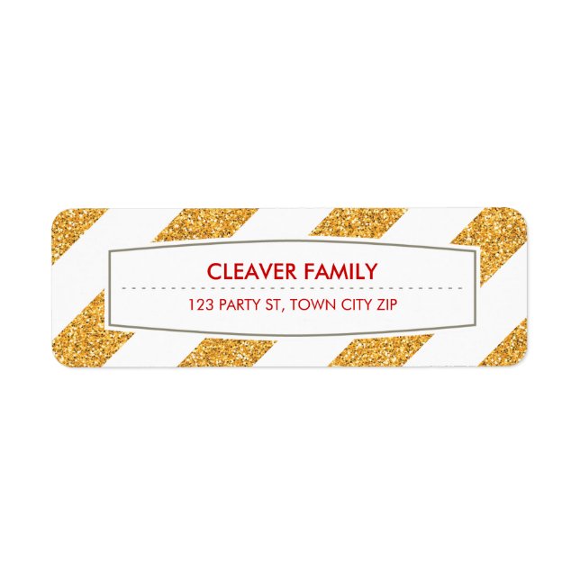 RETURN ADDRESS wide stripe pattern glitter gold (Front)