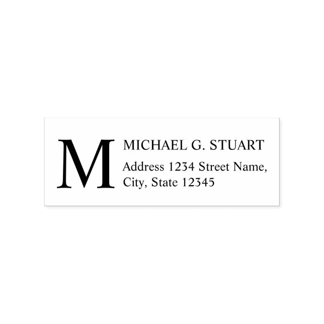 Return Address with Monogram Rubber Stamp (Imprint)