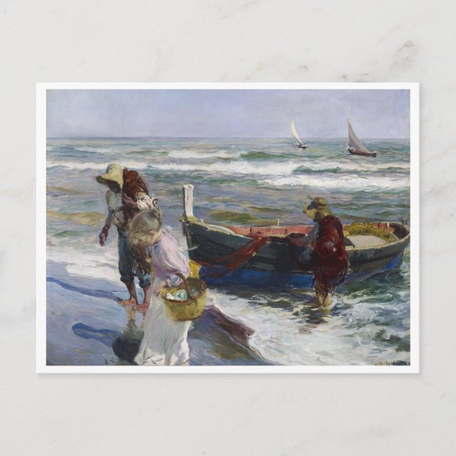 Return from Fishing, Joaquin Sorolla y Bastida  Postcard (Front)