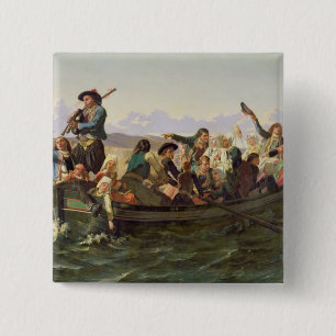 Return from the Pardon at Sainte-Anne-la-Palud 2 Inch Square Button