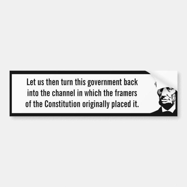 Return Government to Constitution (Lincoln) Bumper Sticker (Front)