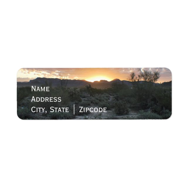 Return Label with Desert Scene Background (Front)