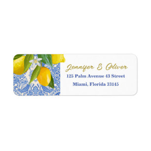 Return Labels . Lemons and Tiles Mediterranean 